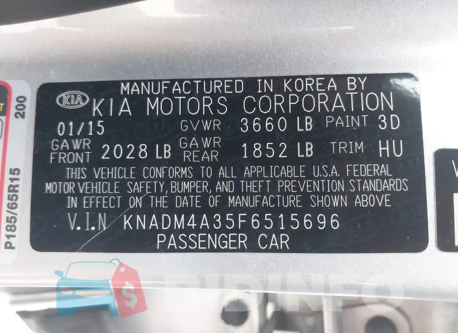 KNADM4A35F6515696 Photo# 9