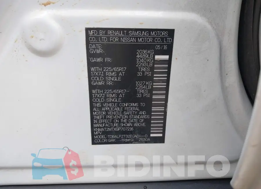 KNMAT2MTXGP707216 Photo# 9