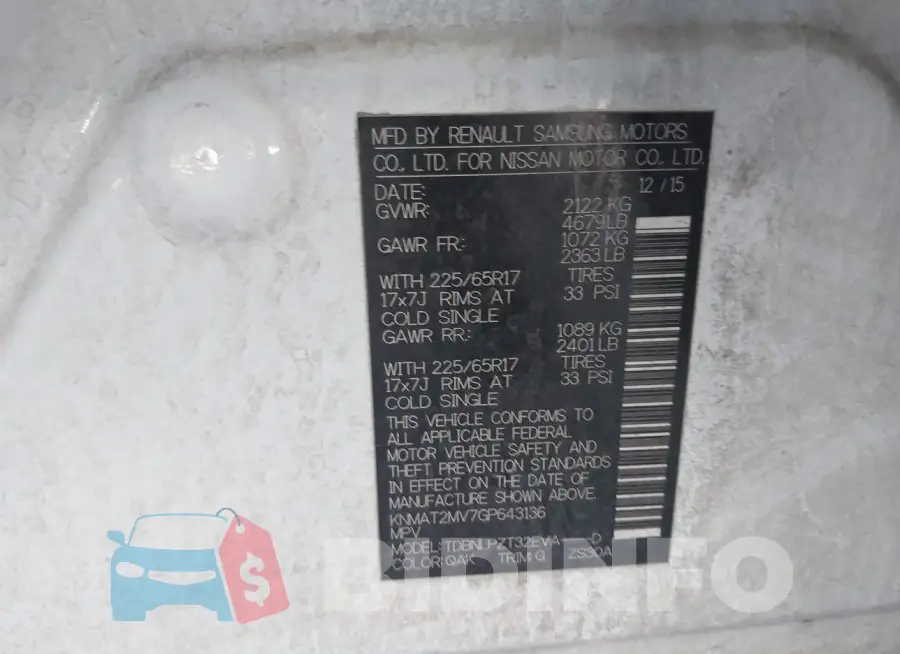KNMAT2MV7GP643136 Photo# 9