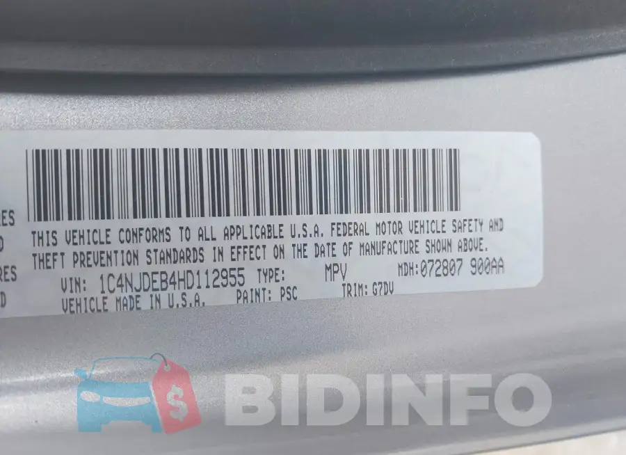 1C4NJDEB4HD112955 Photo# 9