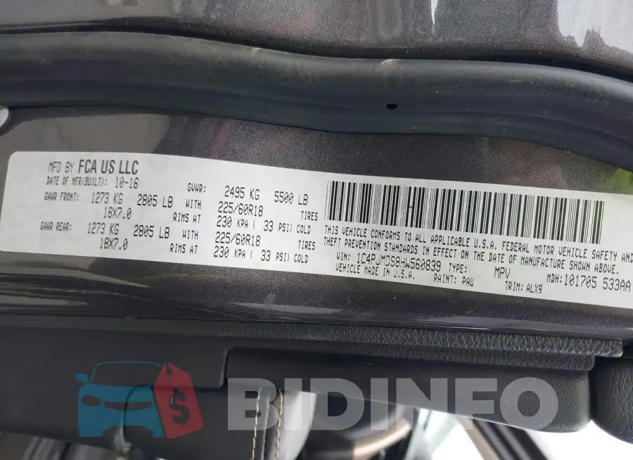 1C4PJMDS8HW560839 Photo# 9