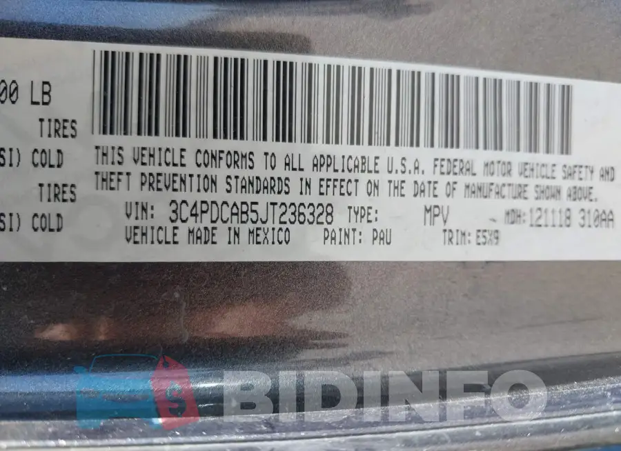 3C4PDCAB5JT236328 Photo# 9