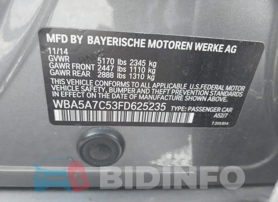 WBA5A7C53FD625235 Photo# 9