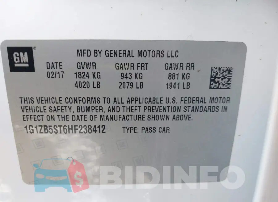 1G1ZB5ST6HF238412 Photo# 9