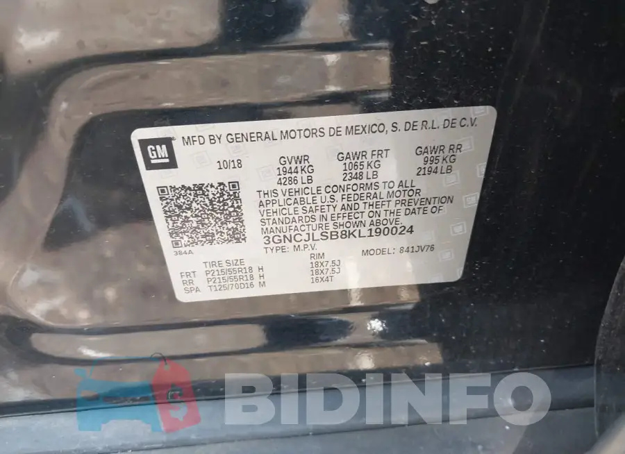 3GNCJLSB8KL190024 Photo# 9