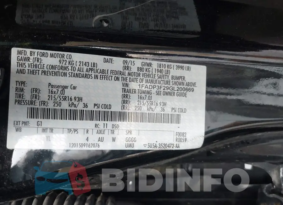 1FADP3F29GL200669 Photo# 9
