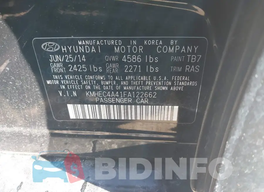 KMHEC4A41FA122662 Photo# 9