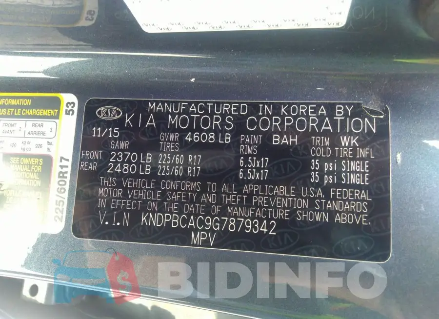 KNDPBCAC9G7879342 Photo# 9