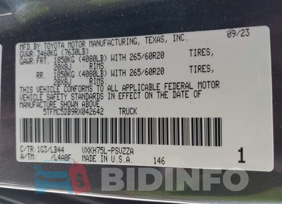 5TFMC5DB9RX042642 Photo# 9