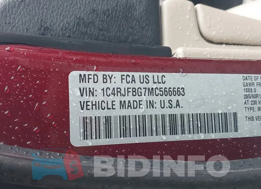 1C4RJFBG7MC566663 Photo# 9