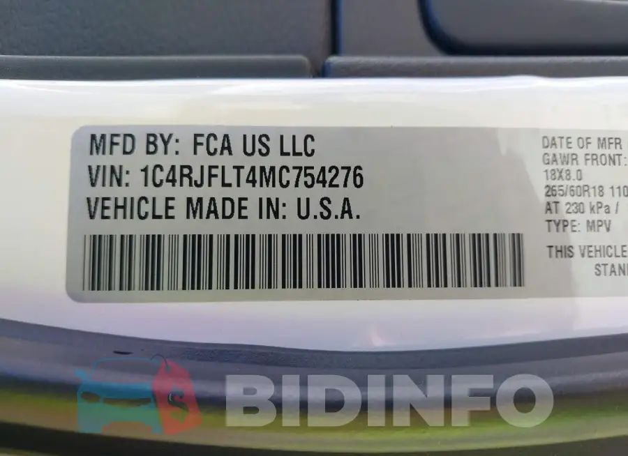 1C4RJFLT4MC754276 Photo# 9