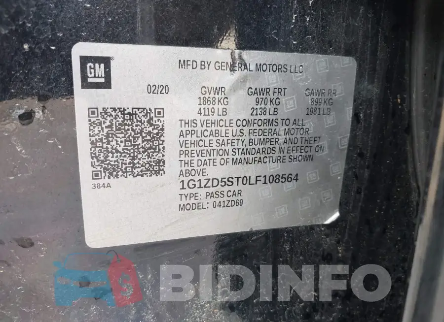 1G1ZD5ST0LF108564 Photo# 9