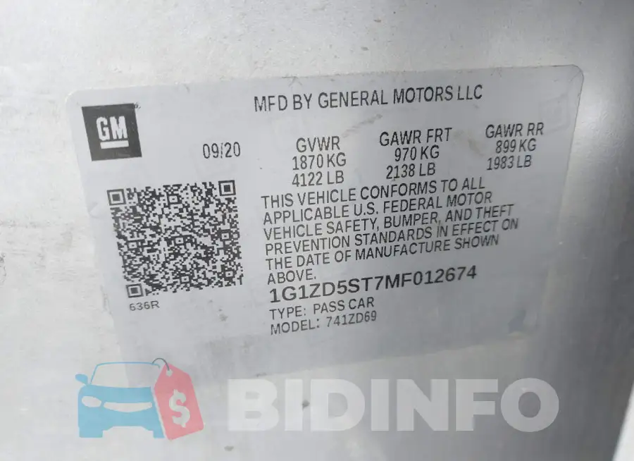 1G1ZD5ST7MF012674 Photo# 9