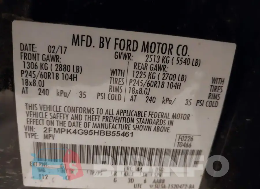 2FMPK4G95HBB55461 Photo# 9
