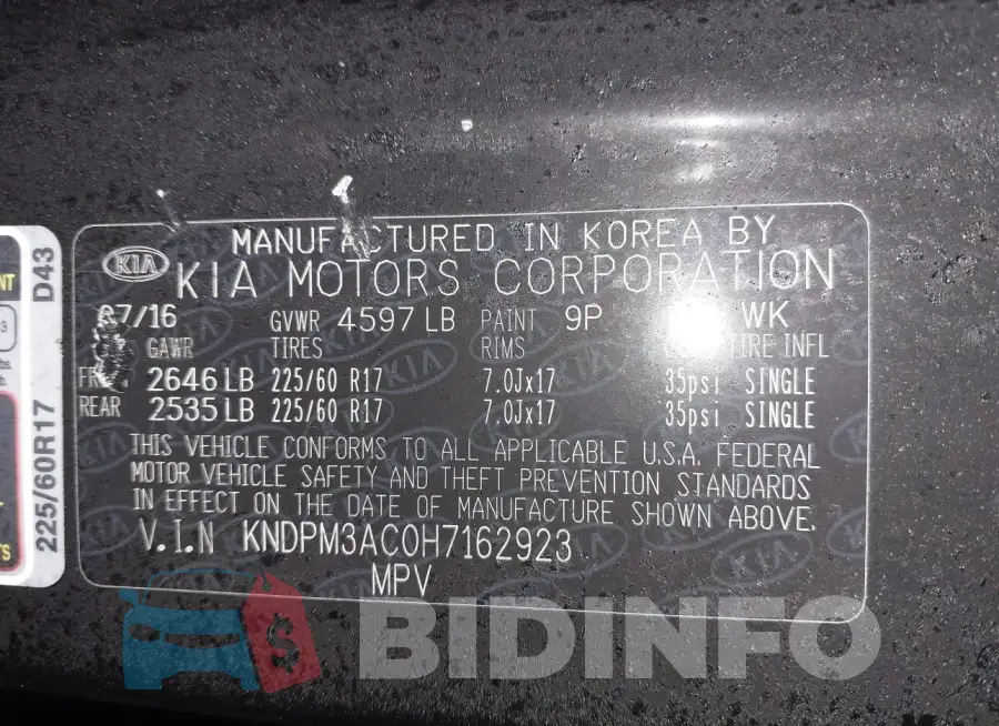 KNDPM3AC0H7162923 Photo# 9