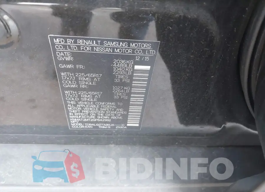 KNMAT2MT2GP642992 Photo# 9