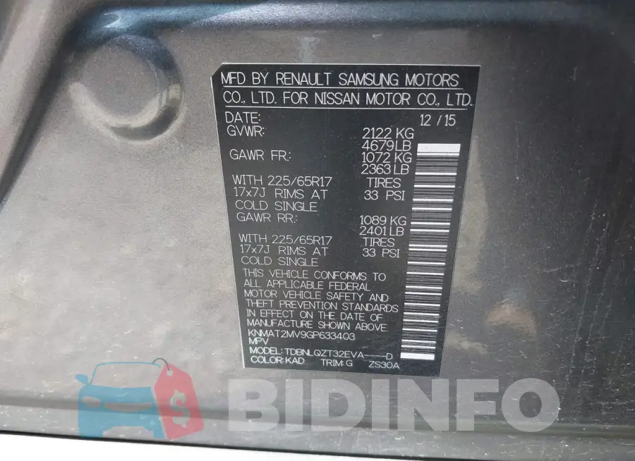 KNMAT2MV9GP633403 Photo# 9