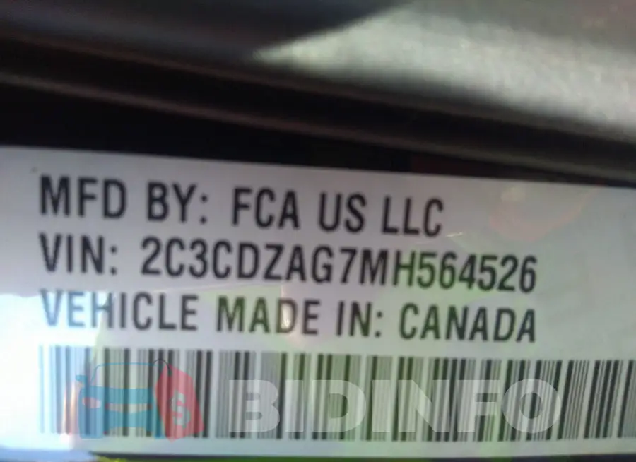 2C3CDZAG7MH564526 Photo# 9