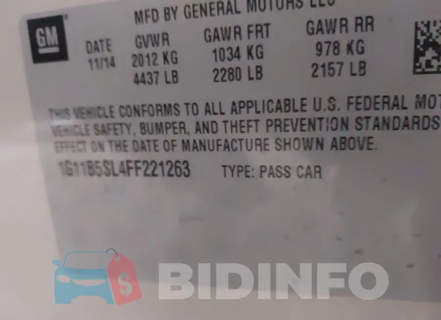 1G11B5SL4FF221263 Photo# 9