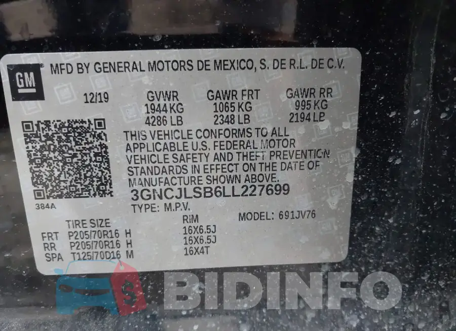 3GNCJLSB6LL227699 Photo# 9
