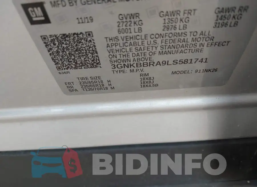 3GNKBBRA9LS581741 Photo# 9