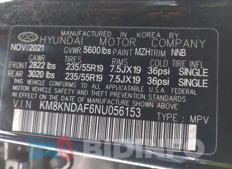KM8KNDAF6NU056153 Photo# 9
