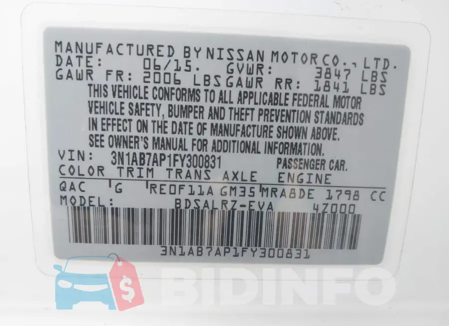 3N1AB7AP1FY300831 Photo# 9