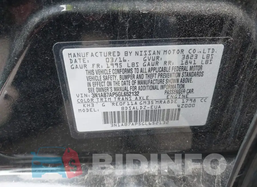 3N1AB7AP5GL652132 Photo# 9