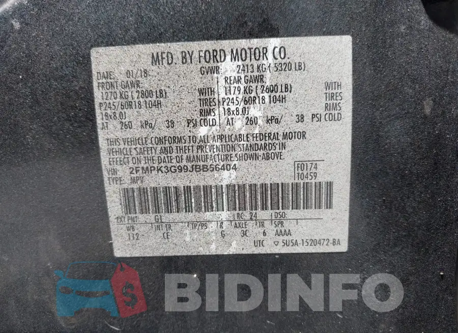 2FMPK3G99JBB56404 Photo# 9