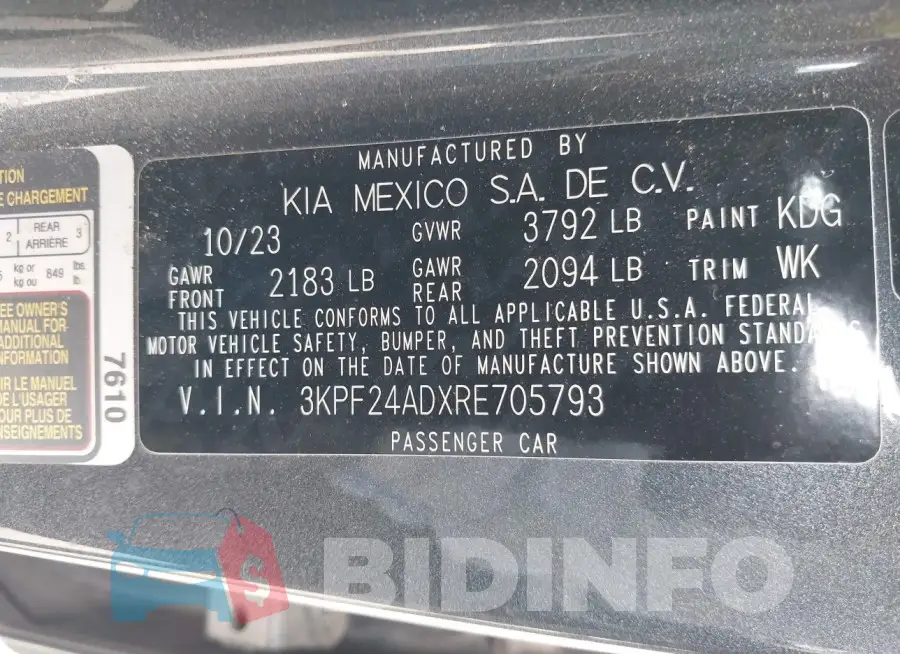 3KPF24ADXRE705793 Photo# 9