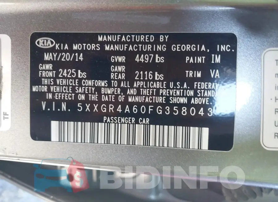 5XXGR4A60FG358043 Photo# 9