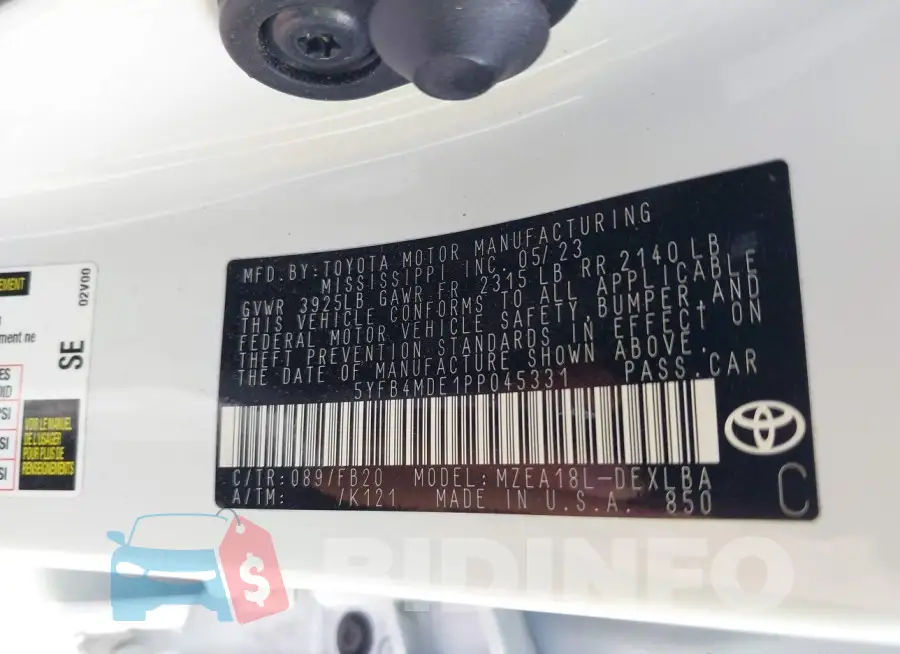 5YFB4MDE1PP045331 Photo# 9