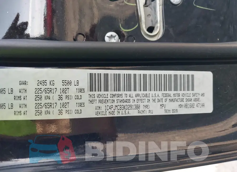 1C4PJMCB3KD291380 Photo# 9