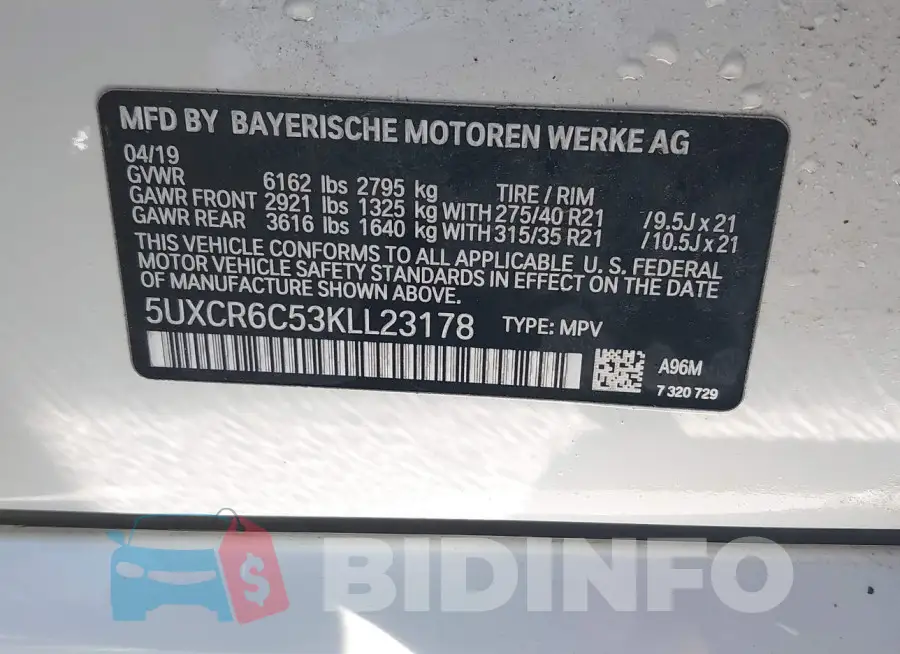5UXCR6C53KLL23178 Photo# 9