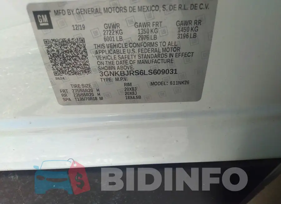 3GNKBJRS6LS609031 Photo# 9