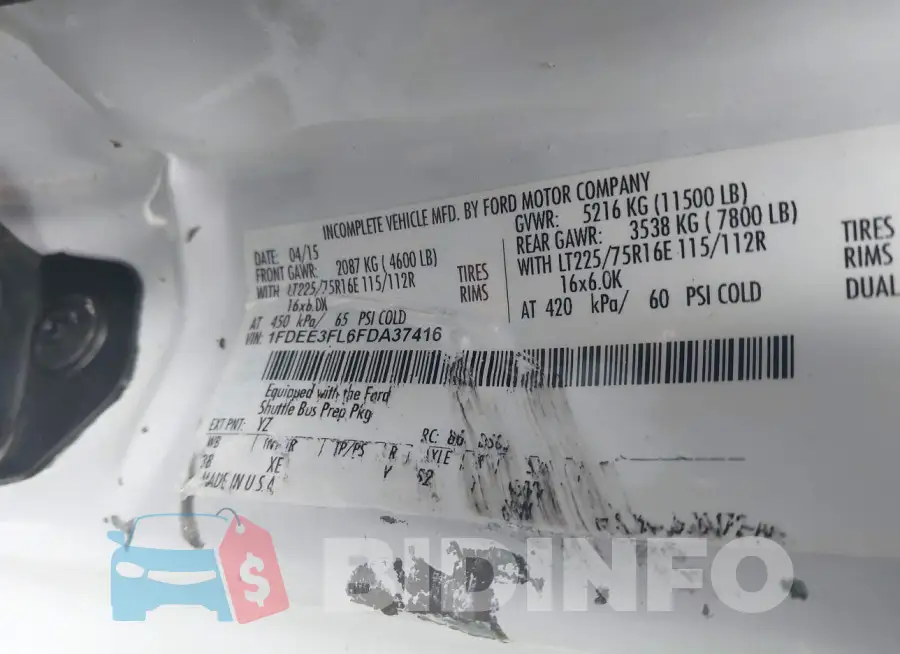 1FDEE3FL6FDA37416 Photo# 8