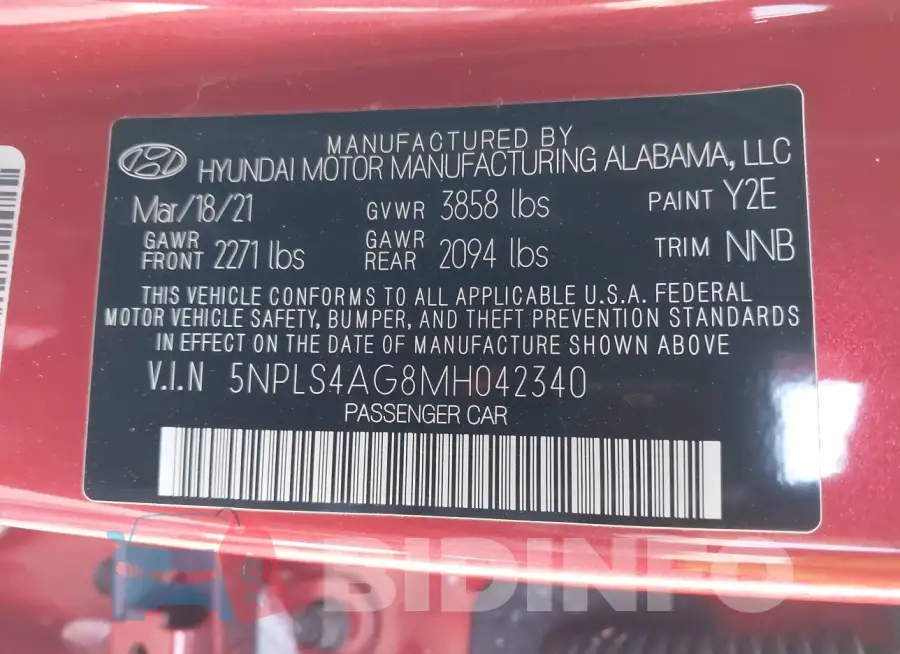5NPLS4AG8MH042340 Photo# 9