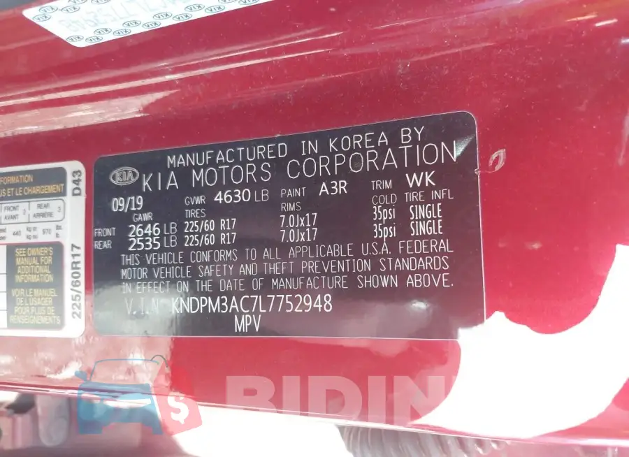 KNDPM3AC7L7752948 Photo# 9