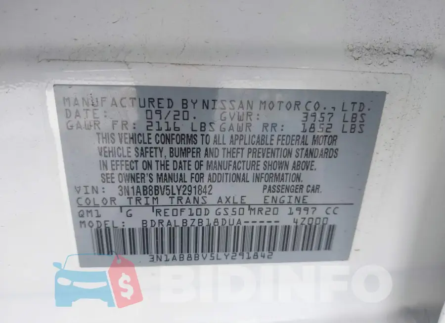 3N1AB8BV5LY291842 Photo# 9