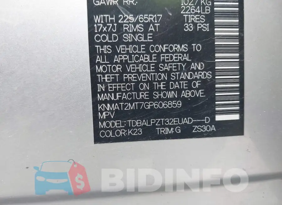 KNMAT2MT7GP606859 Photo# 9
