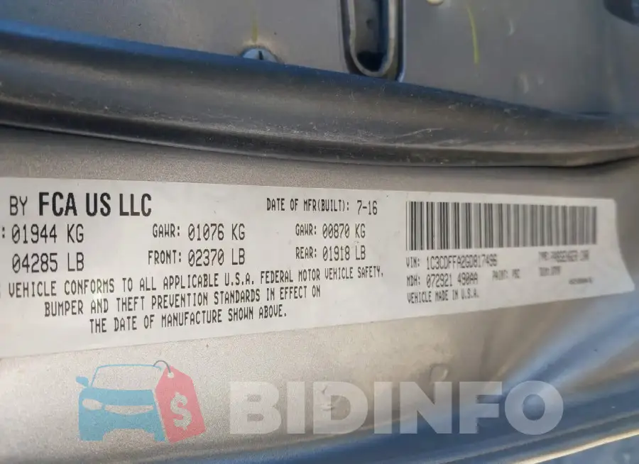 1C3CDFFA2GD817496 Photo# 9