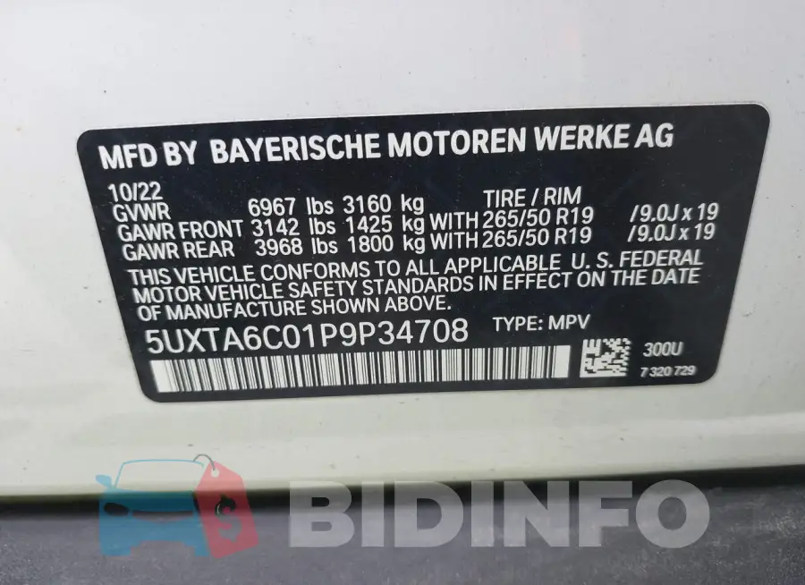 5UXTA6C01P9P34708 Photo# 9