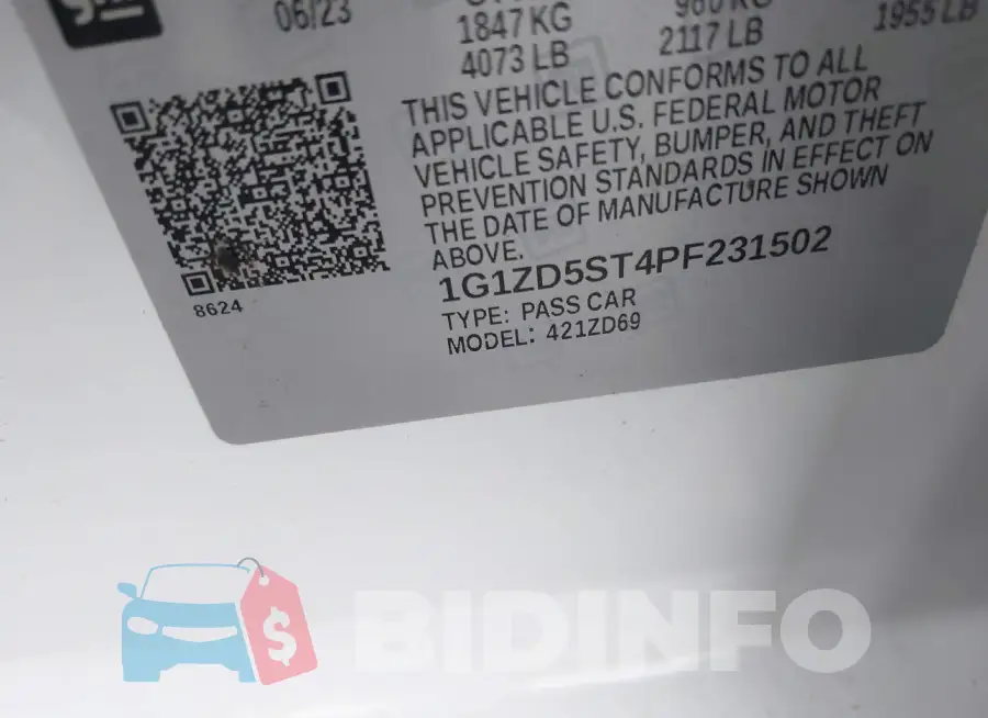 1G1ZD5ST4PF231502 Photo# 9