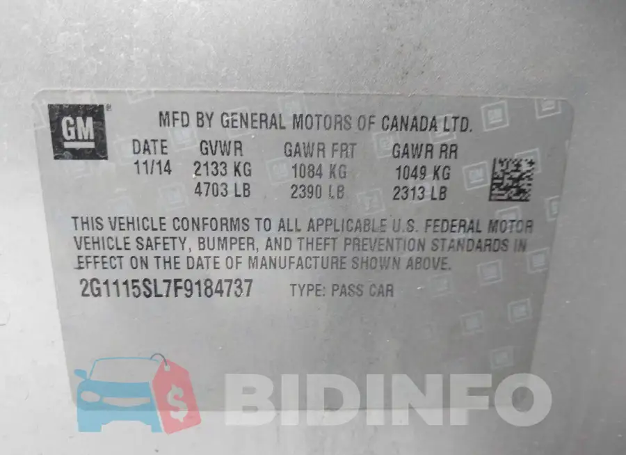 2G1115SL7F9184737 Photo# 9