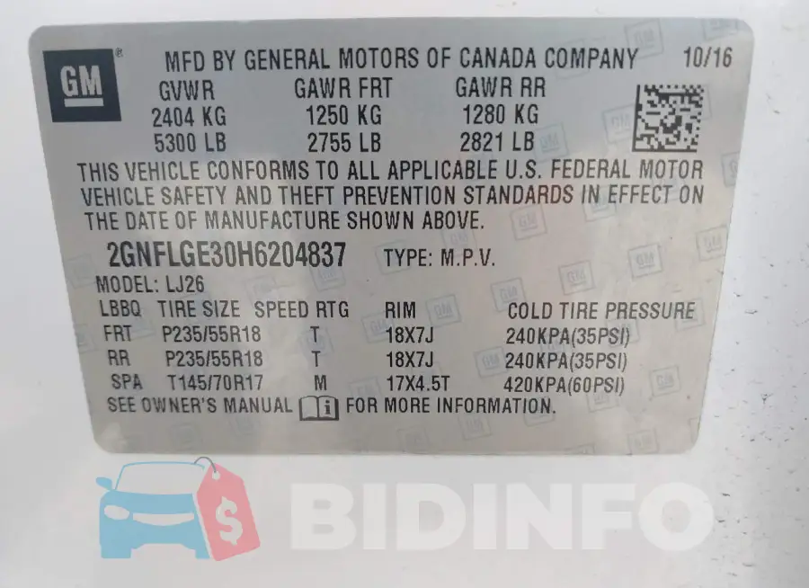 2GNFLGE30H6204837 Photo# 9