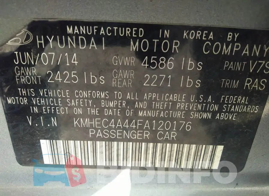 KMHEC4A44FA120176 Photo# 9