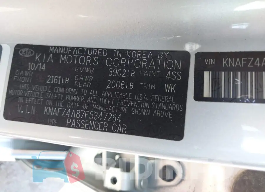 KNAFZ4A87F5347264 Photo# 9