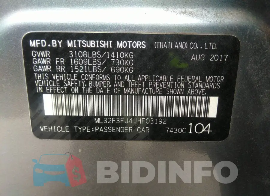 ML32F3FJ4JHF03192 Photo# 9