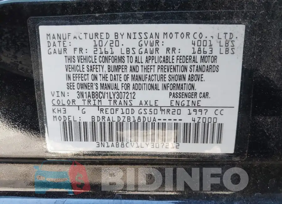 3N1AB8CV1LY307212 Photo# 9