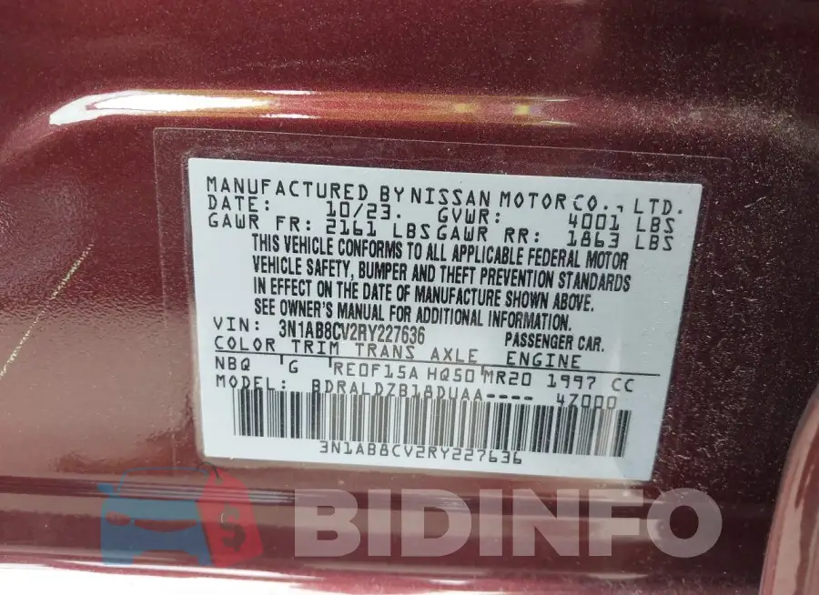 3N1AB8CV2RY227636 Photo# 9